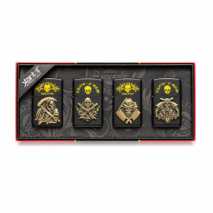 Jantai Skeleton Theme Metal Windproof Lighter Set 4 Piece Premium Collection