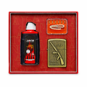 Jantai AK47 Engraved Metal Lighter Kit with Fluid Flints and Wick Accessories