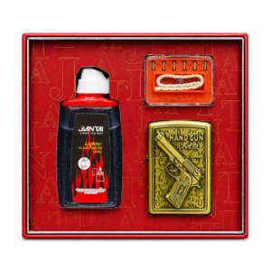 Jantai Handgun Design Metal Lighter Kit with Fluid Flints and Wick