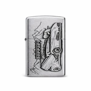 Ferrari Inspired Sports Car Engraved Metal Lighter Silver Finish