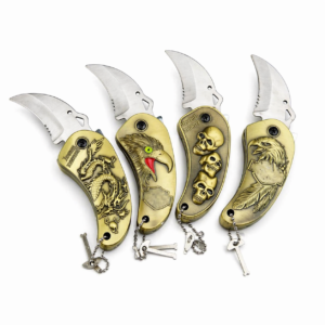 2-in-1 Folding Knife & Lighter Engraved Metal Handle