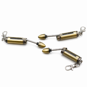 Bullet Shape Keychain Lighter Flint Ignition Refillable Compact Metal Design