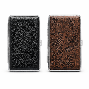 Premium Leather Texture Cigarette Case Hard Shell Pocket Holder