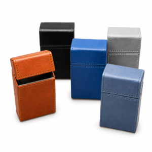 Premium Leather Cigarette Case Flip Top Portable Pocket Holder