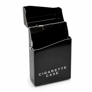 Premium Metal Cigarette Case with Spring Clip Flip Top Holder