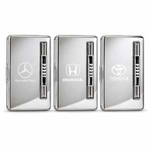 Premium Metal Cigarette Case with Logo Design Sliding Clip Holder