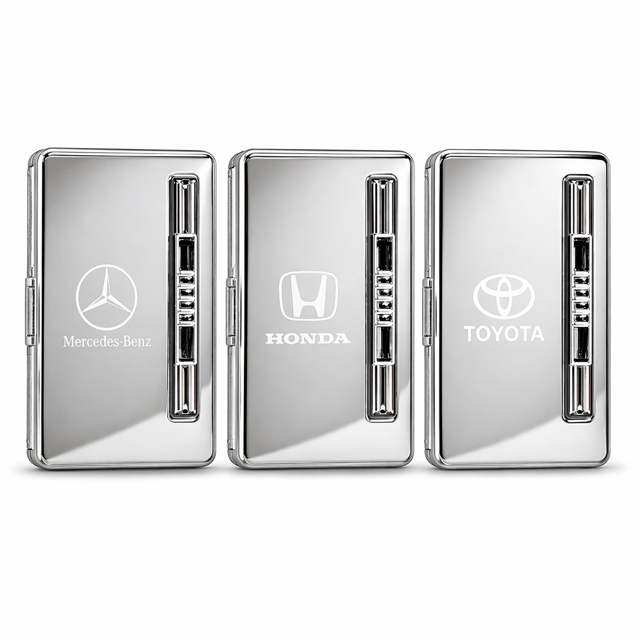 Premium Metal Cigarette Case with Logo Design Sliding Clip Holder
