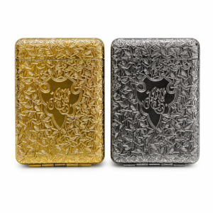 Premium Engraved Metal Cigarette Case Gold & Silver Finish
