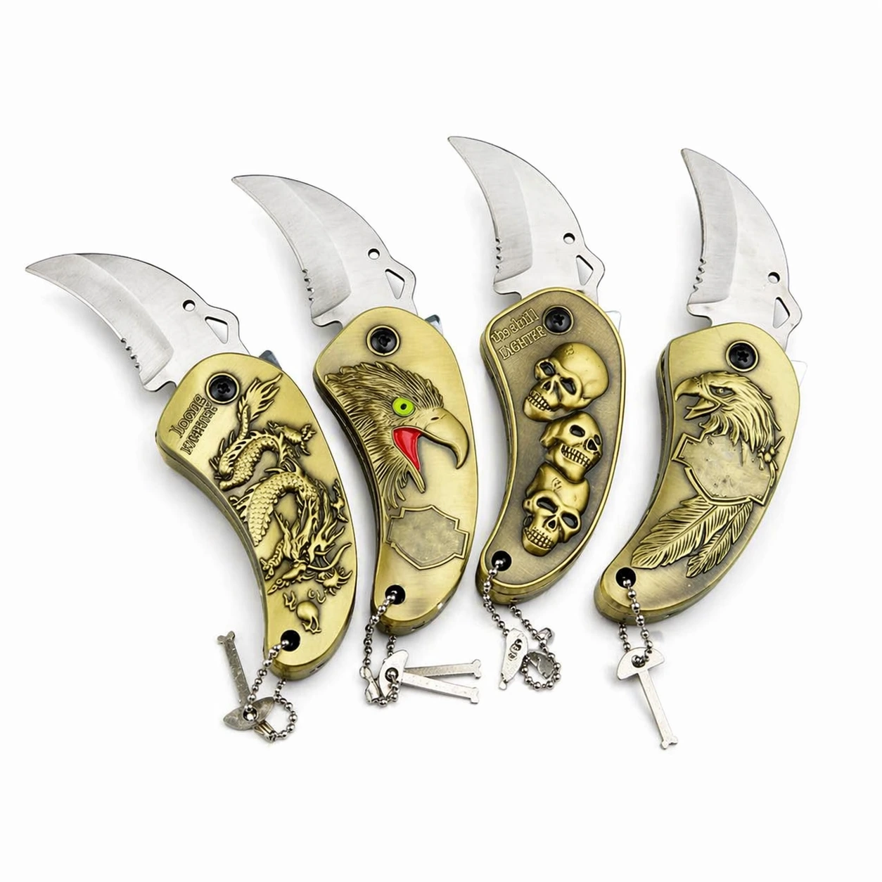 2-in-1 Folding Knife & Lighter Engraved Metal Handle