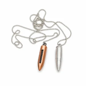 Bullet Shape Necklace Lighter Pull Out Flint Compact Refillable Design