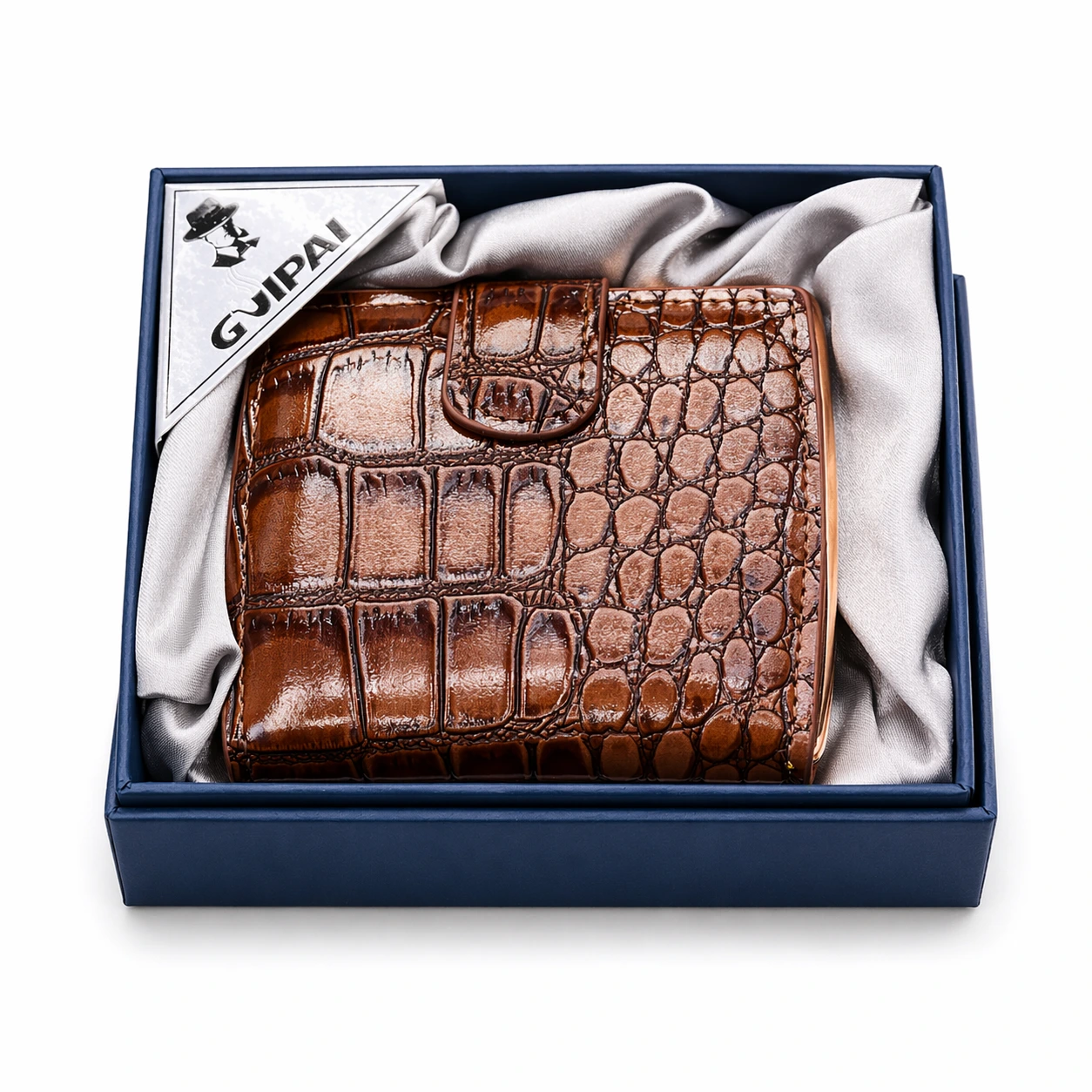 Premium Leather Cigarette Case Crocodile Texture Flip Cover Holder