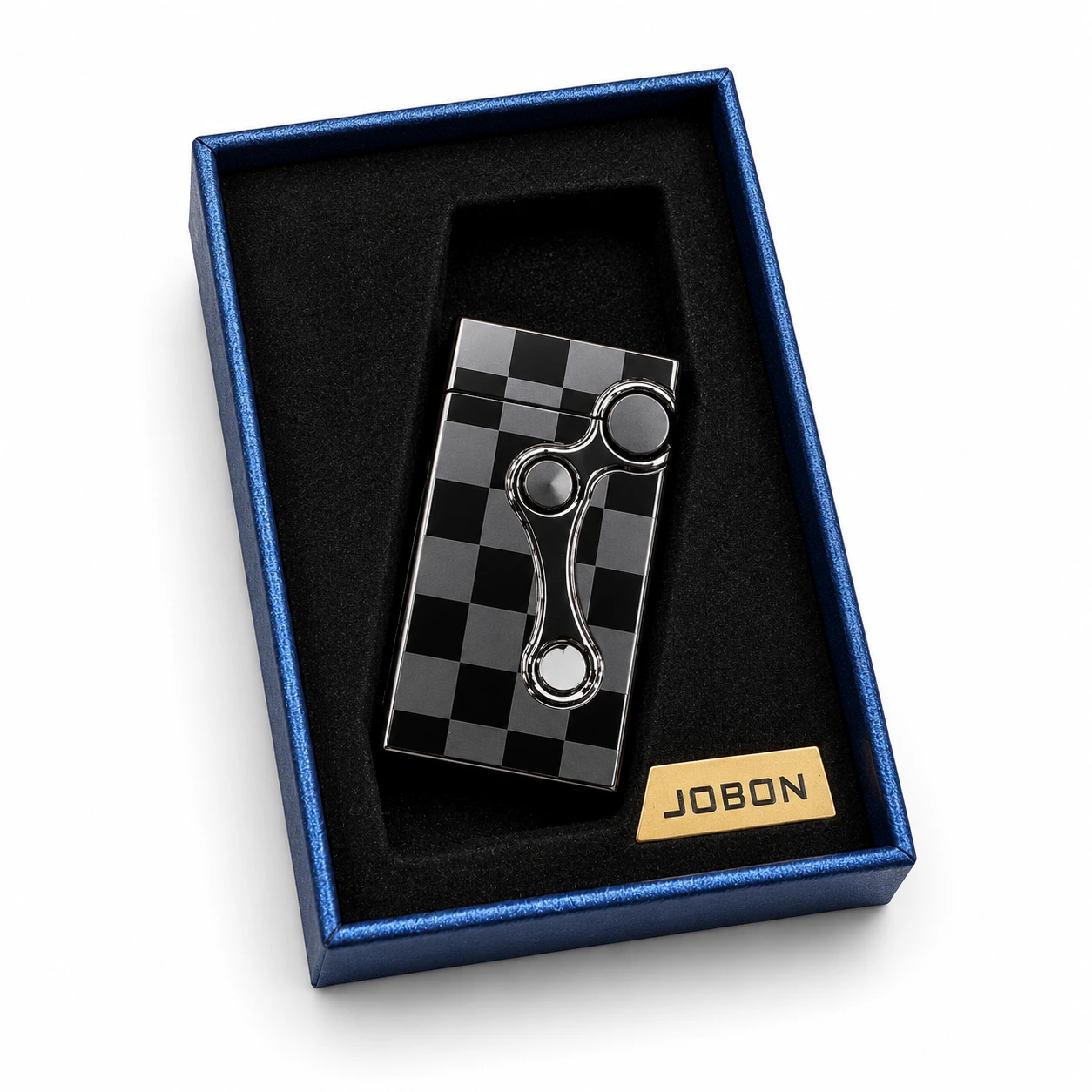 Jobon Premium Checkered Metal Lighter Luxury Gift Box Edition
