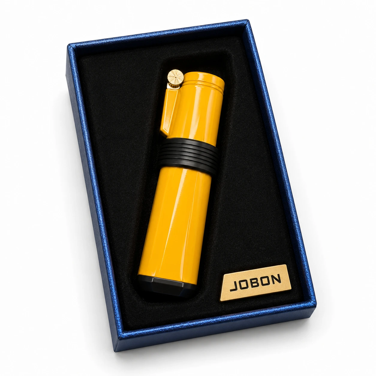 Jobon Luxury Yellow Torch Jet Flame Cigar Lighter Gift Box Edition